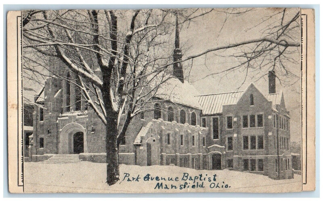 c1905 Park Avenue Baptist Exterior Building Church Road Mansfield Ohio Postcard