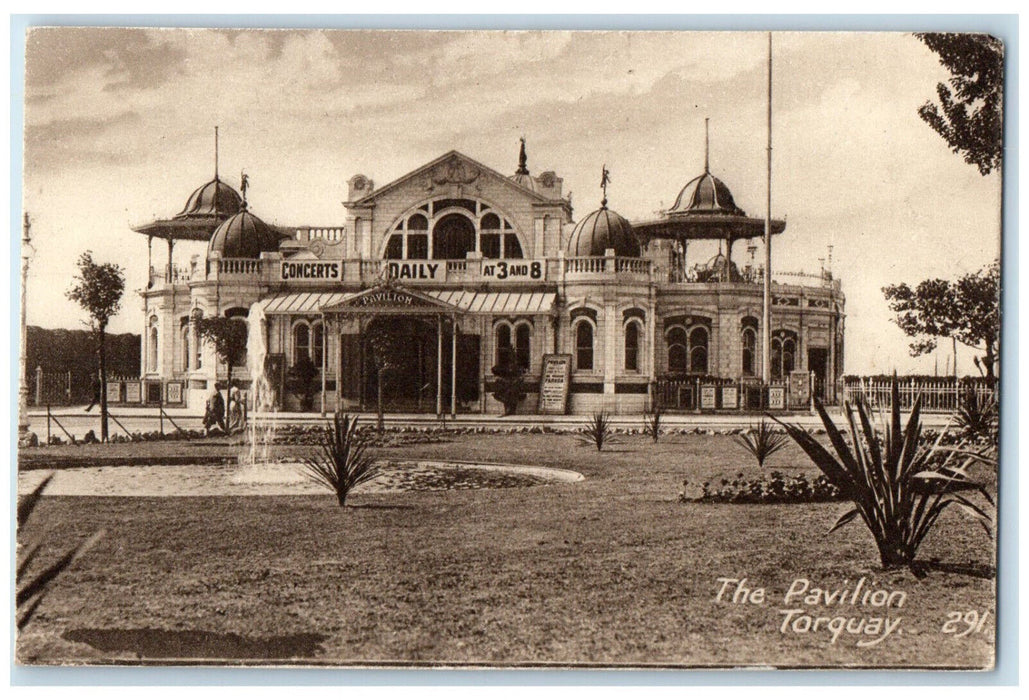 c1910 Entrance To The Pavilion Torquay Devon England Antique Unposted Postcard