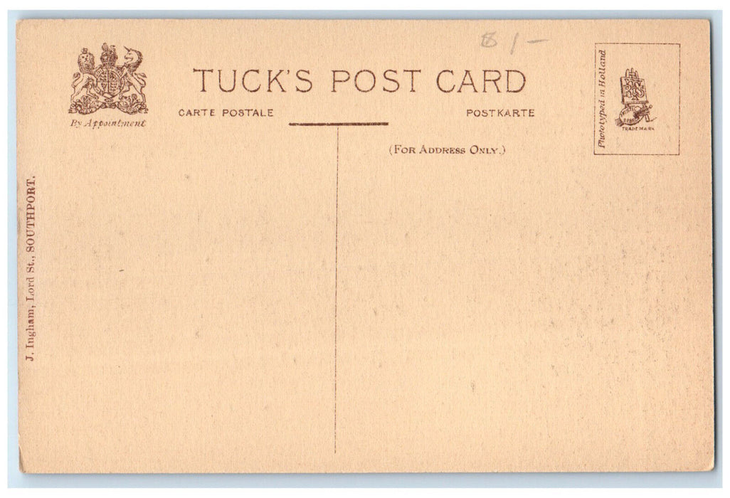 c1910 Southport Hesketh Park Merseyside England Antique Tuck Art Postcard