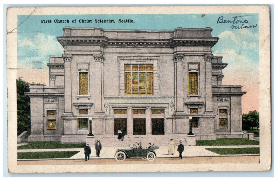 1924 First Church Christ Scientist Exterior Building Seattle Washington Postcard