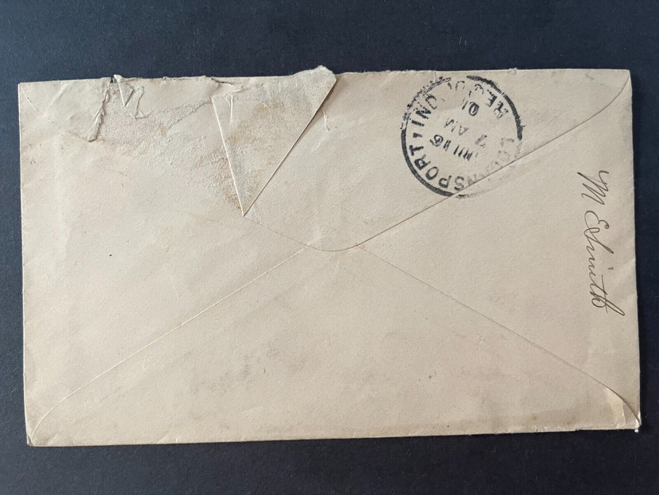 1901 Mr. Wilson Onward Indiana To Logansport Duplex Cancel 2 Cent Cover