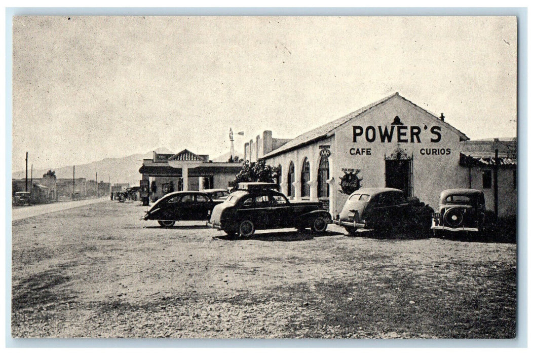 c1940's Power's Cafe Curios Sabinas Hidalgo Mexico Vintage Postcard