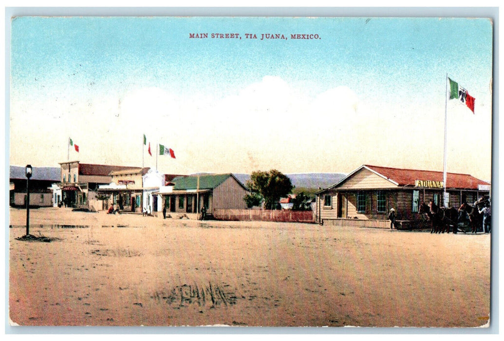 c1910 Aduana Building Main Street Tijuana Mexico Antique Posted Postcard