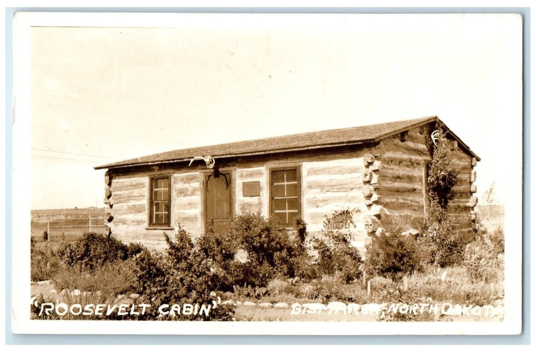 c1930's Roosevelt Cabin Bismarck North Dakota ND RPPC Photo Vintage Postcard