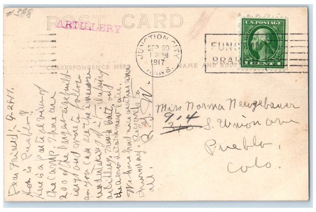 1917 Camp Funston View Fort Riley Junction City Kansas KS  RPPC Photo Postcard