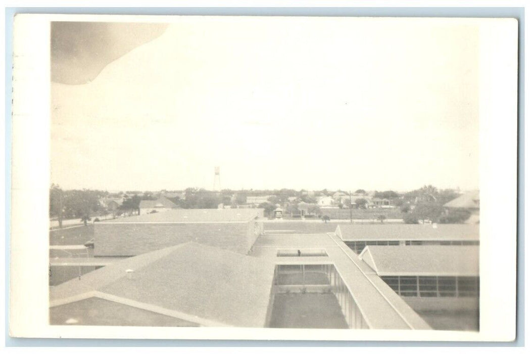 1954 Rooftop Birds Eye View Of Palacios Texas TX RPPC Photo Posted Postcard