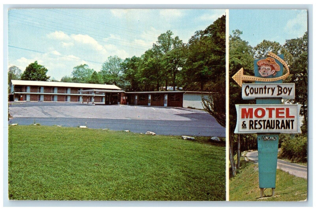 c1950's Country Boy Motel & Restaurant Big Stone Gap Virginia VA Postcard