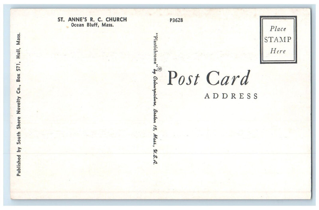 c1960 St. Anne's R.C. Church Ocean Bluff Massachusetts Vintage Antique Postcard