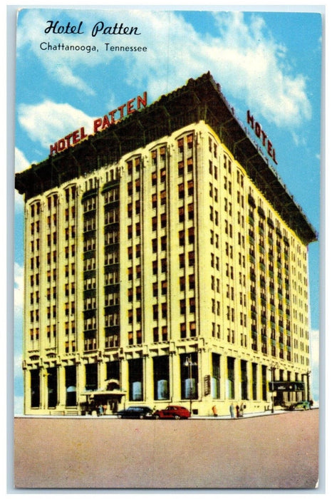c1950's Hotel Patten Building Cars Chattanooga Tennessee TN Vintage Postcard