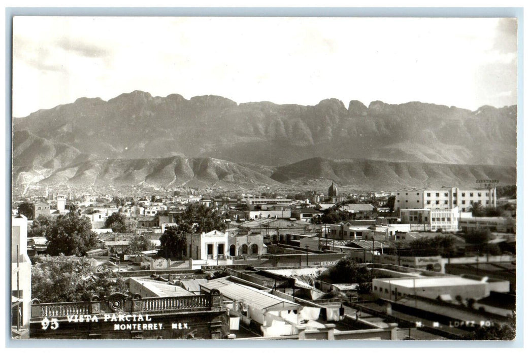 c1940's Partial View Monterrey Mexico Unposted Vintage RPPC Photo Postcard