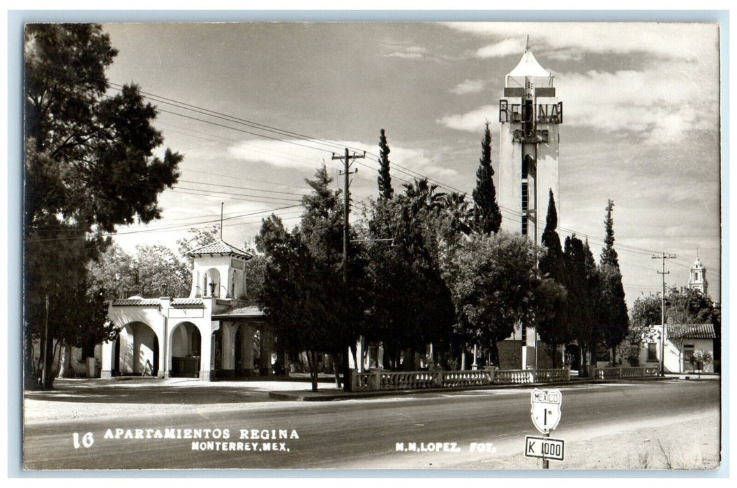 c1950's Regina Apartments Monterrey Mexico Vintage RPPC Photo Postcard