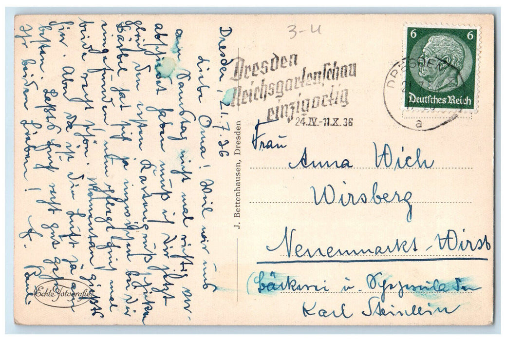 1926 Dresden Dom Trolley Car Germany Vintage Posted RPPC Photo Postcard