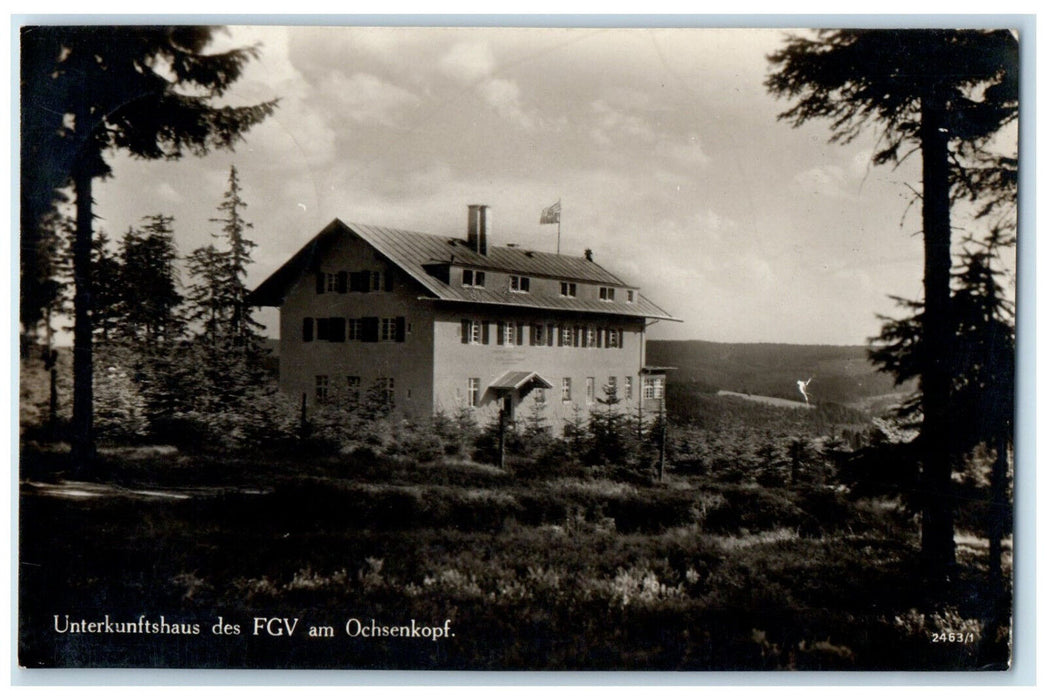 1937 Accommodation House of the FGV Ochsenkopf Germany RPPC Photo Postcard