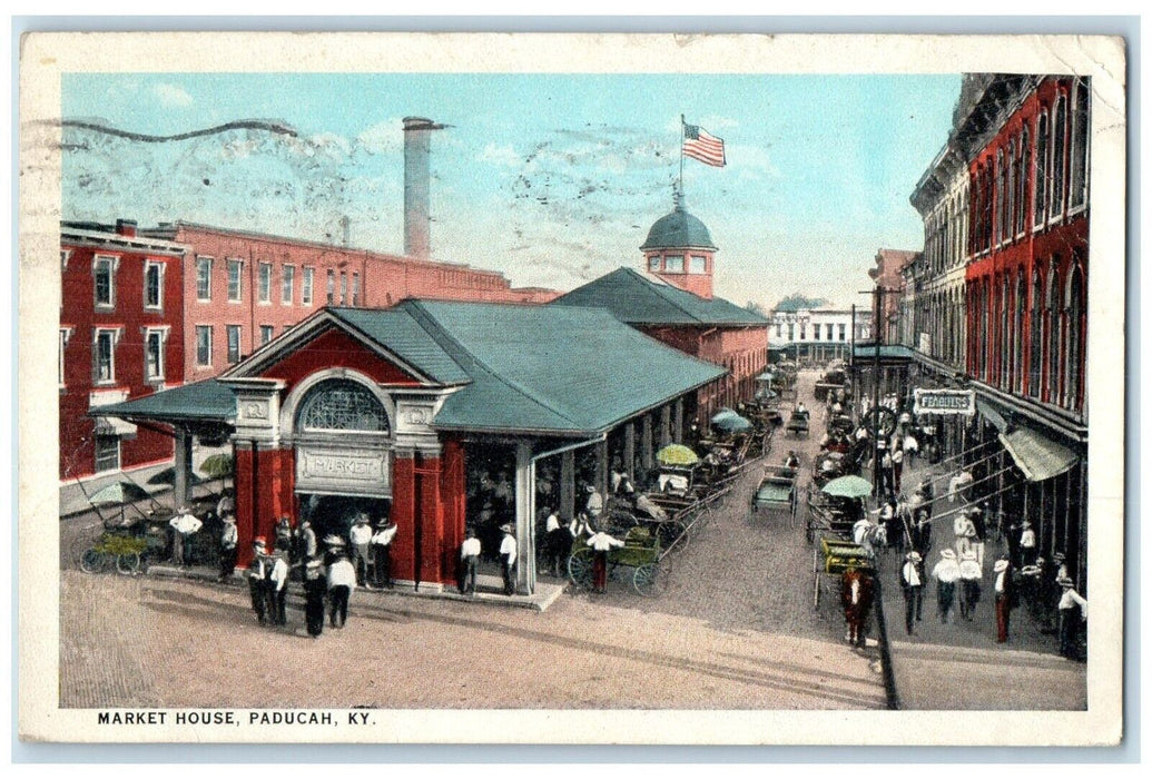 1924 Market House Exterior Building Store Paducah Kentucky KY Vintage Postcard