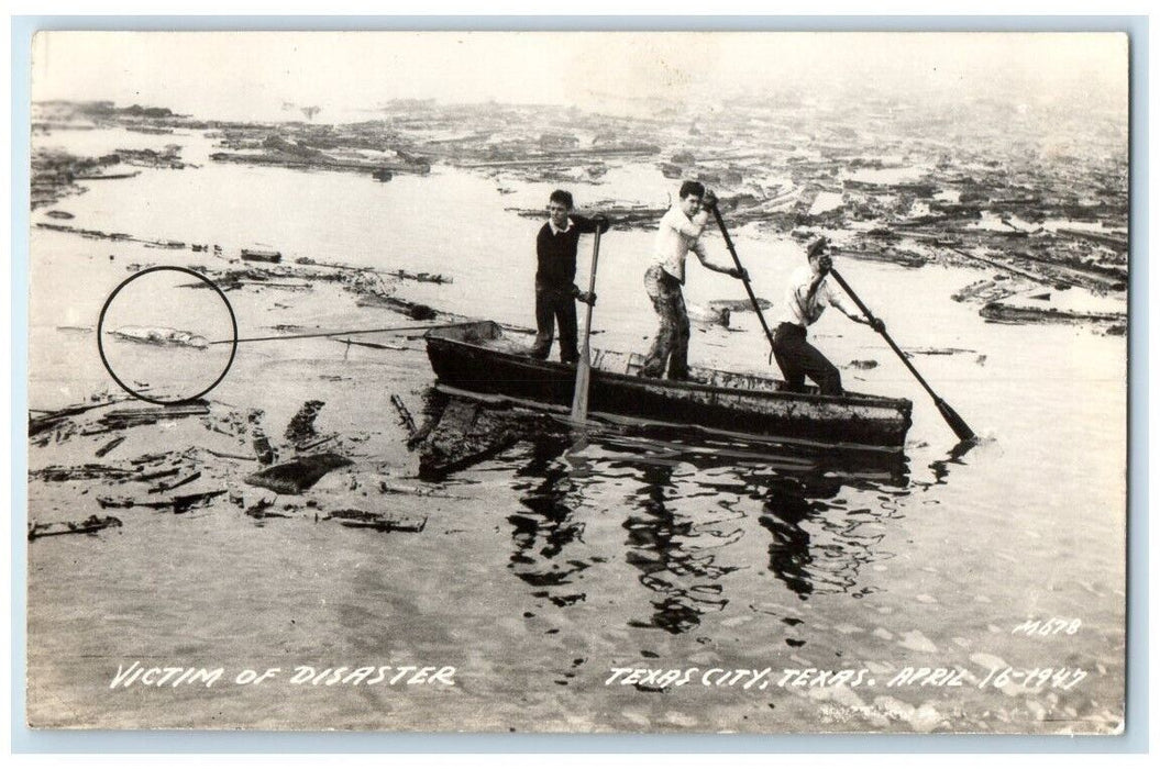 1947 Searching Dead Body Explosion Disaster Texas City TX RPPC Photo Postcard