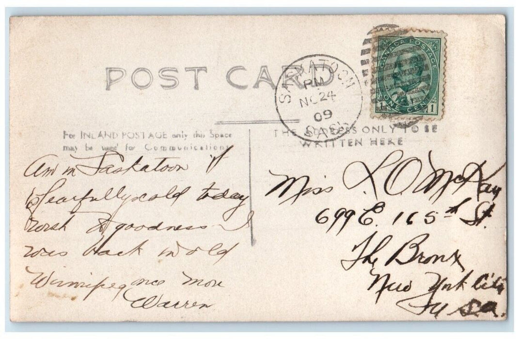 1909 G.T.P.R. Saskatoon Railroad Bridge Saskatchewan Canada RPPC Photo Postcard