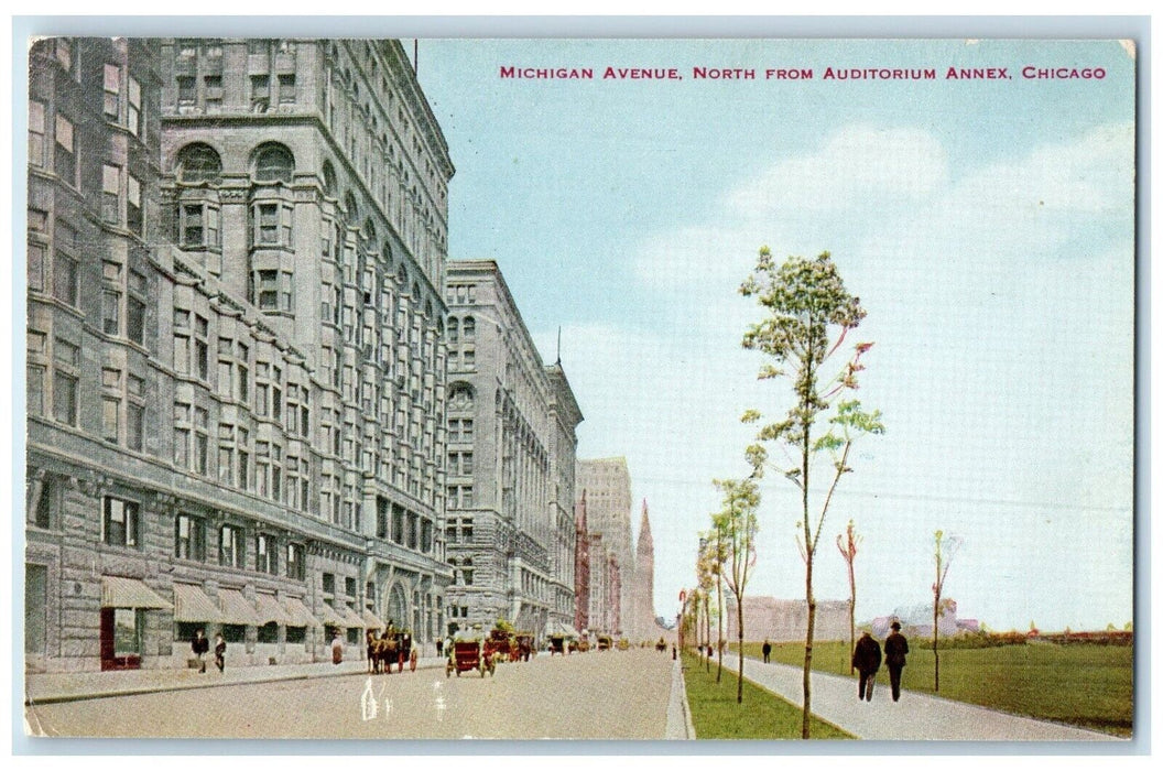 1912 Michigan Avenue North From Auditorium Annex Chicago Illinois IL Postcard