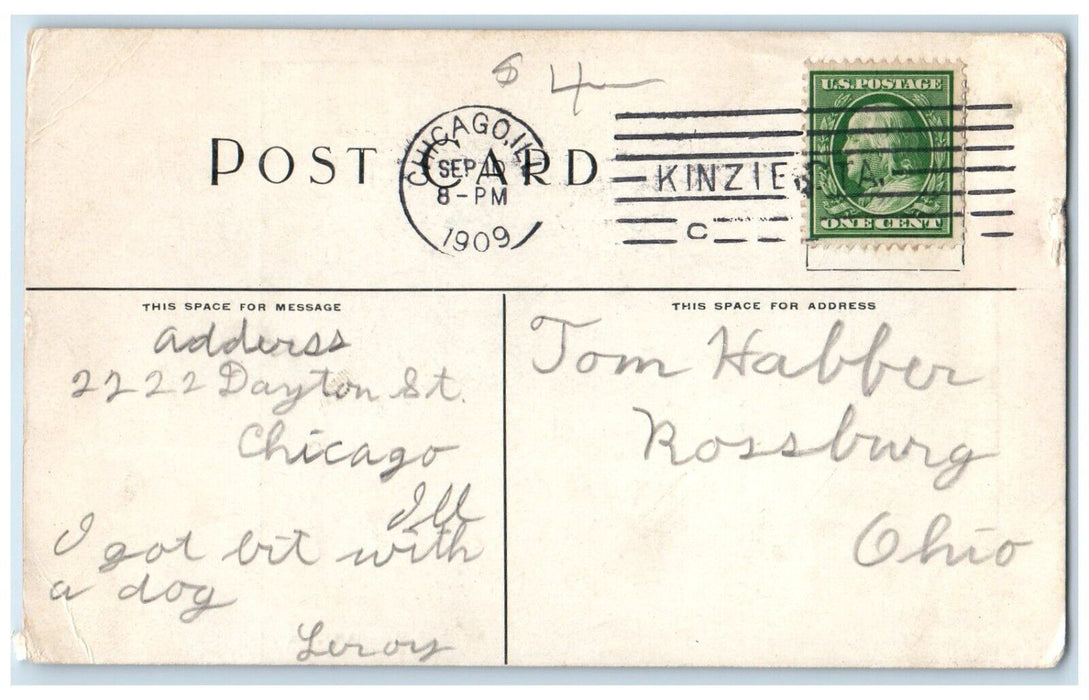 1909 Entrance New Brevoort Restaurant Chicago Illinois IL Antique Postcard