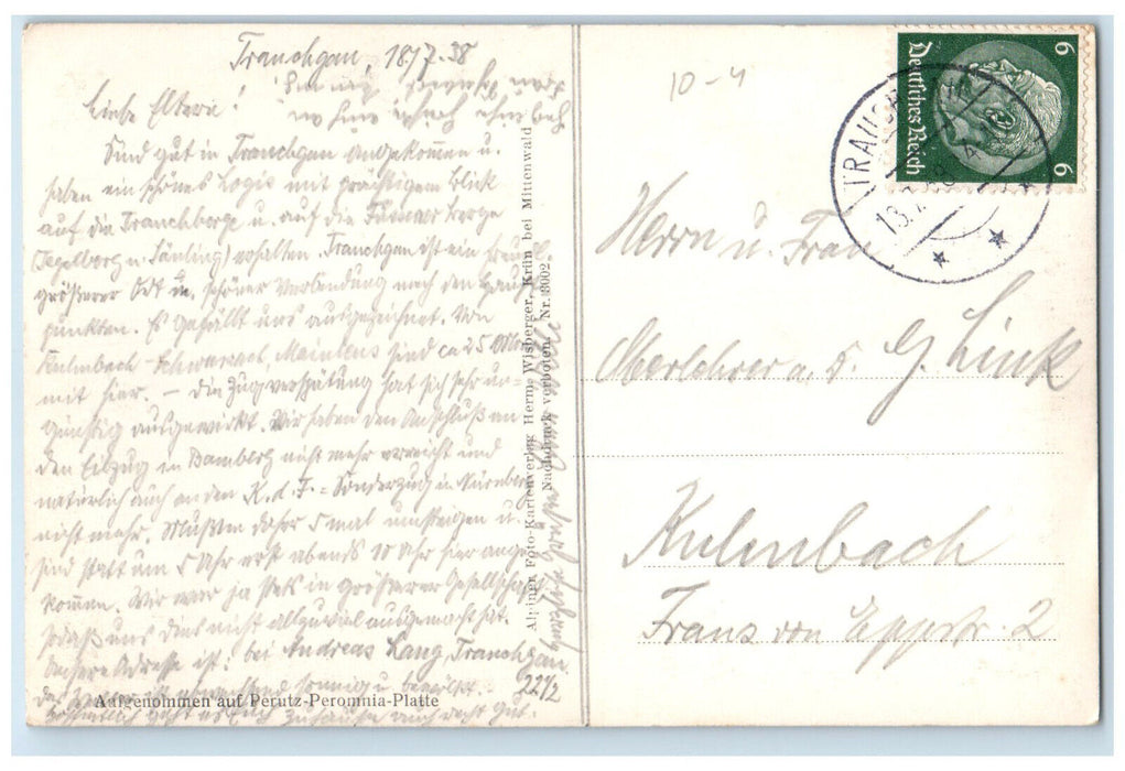 1938 Trauchgau in the Allgau Bavaria Germany Posted RPPC Photo Postcard