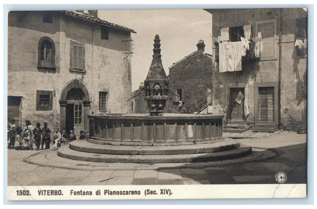 c1940's Fountain of Pianoscarano Viterbo Lazio Italy RPPC Photo Postcard