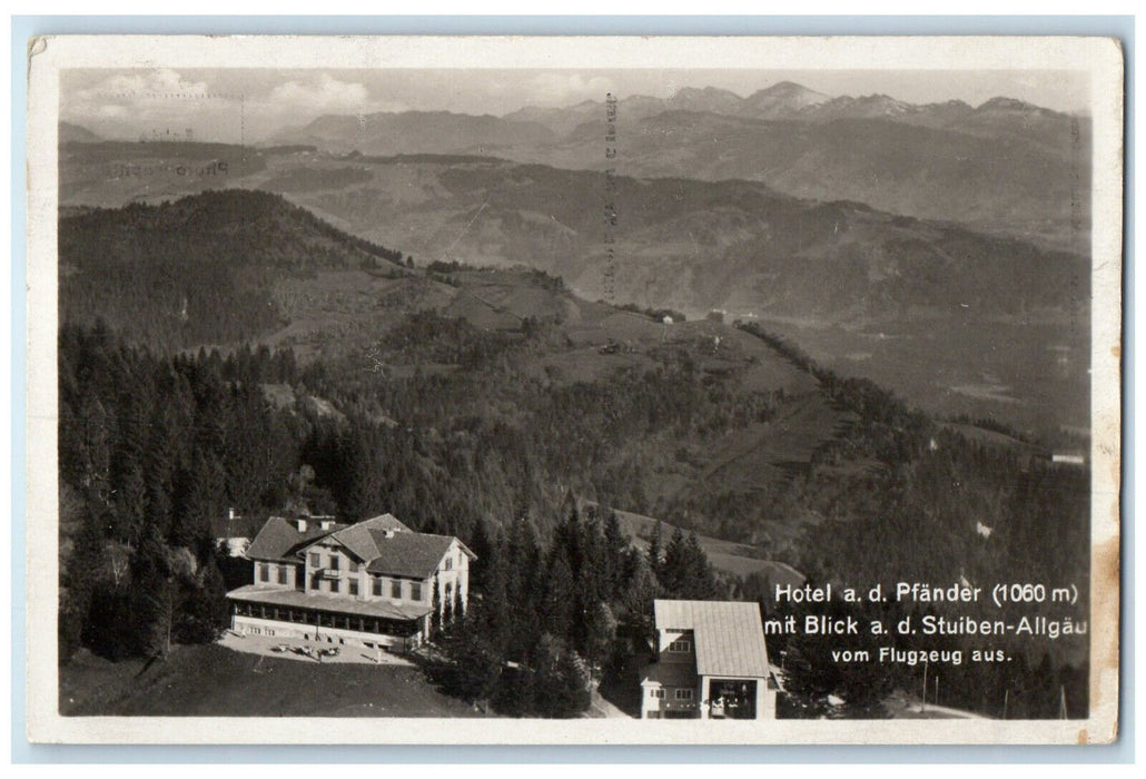 c1940's Hotel Pfander Stuiben-Allgau View from Plane Germany RPPC Photo Postcard
