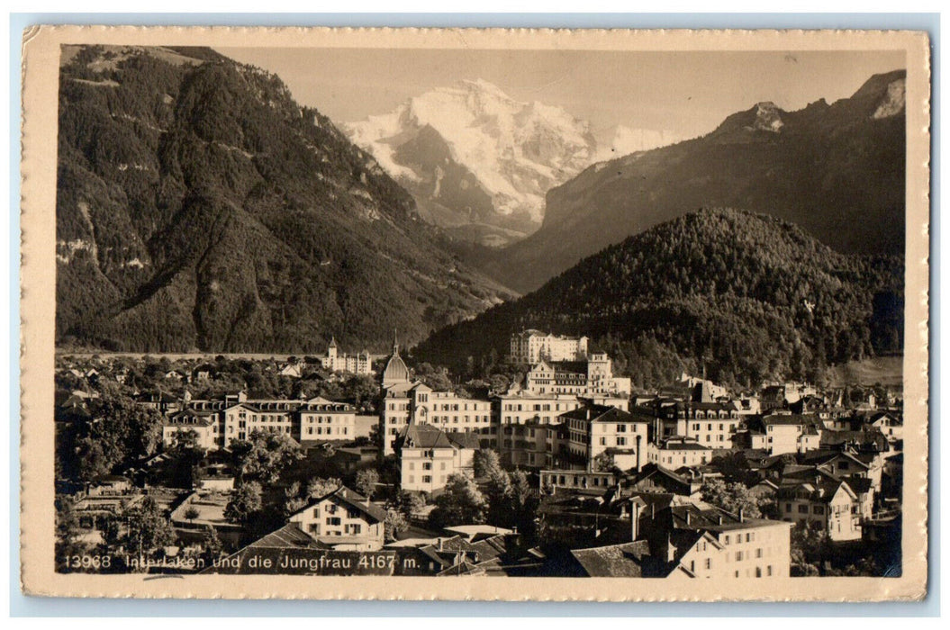 c1930's Interlaken and the Jungfrau Oberland Switzerland RPPC Photo Postcard