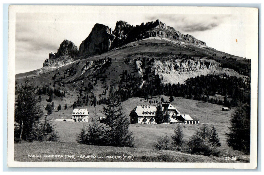 c1930's Carezza Pass Rosengarten Group South Tyrol Italy RPPC Photo Postcard