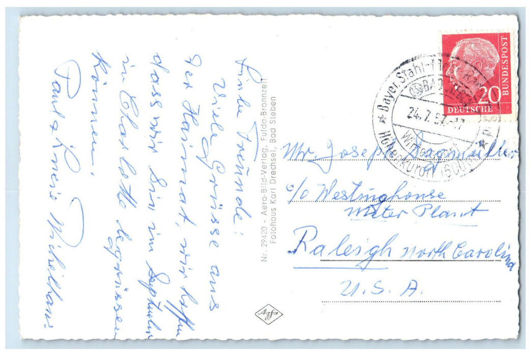 1957 Bad Steben in the Franconian Forest Germany RPPC Photo Postcard