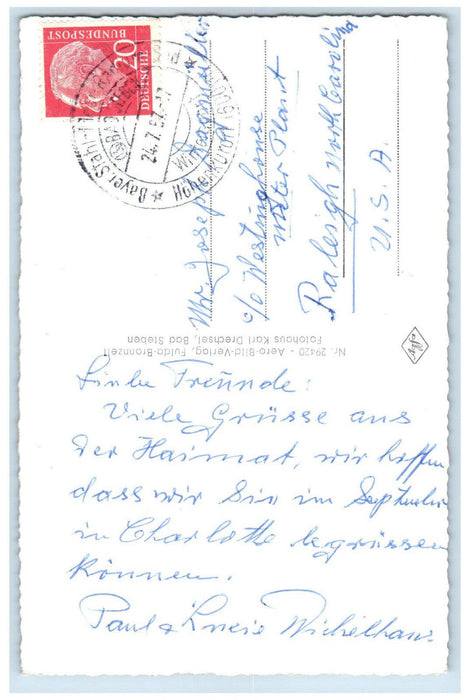 1957 Bad Steben in the Franconian Forest Germany RPPC Photo Postcard