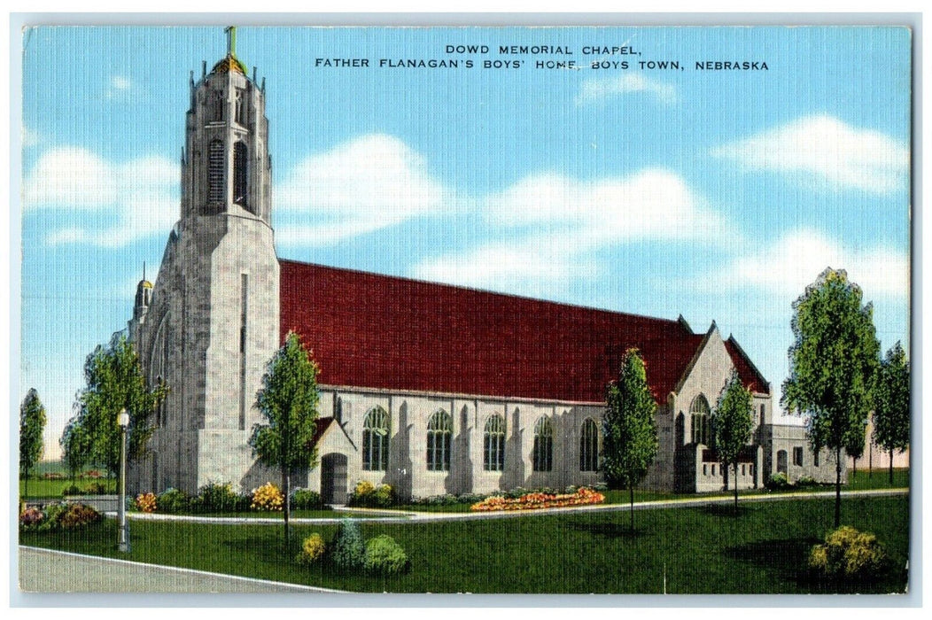 1940 Dowd Memorial Chapel Father Flanagans Boys Home Boys Town Nebraska Postcard