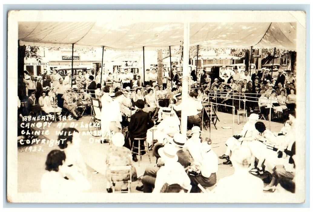 1933 Dr. Locke Clinic Canopy Williamsburg Ontario Canada RPPC Photo Postcard