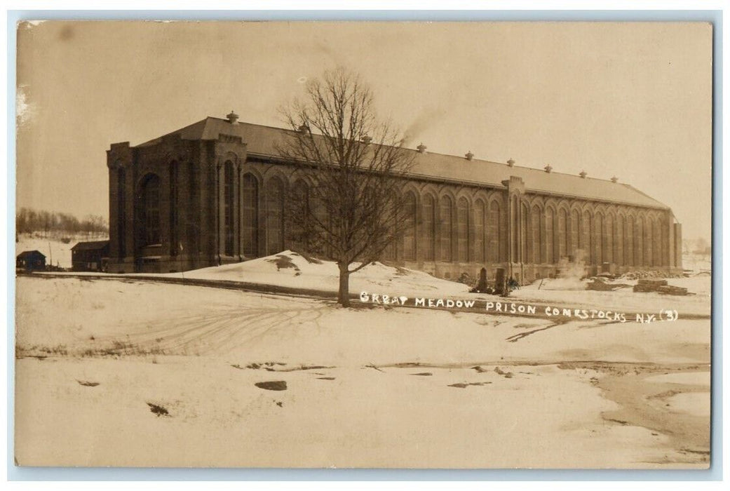 c1918 Great Meadow Prison VIew Cometock New York NY RPPC Photo Postcard