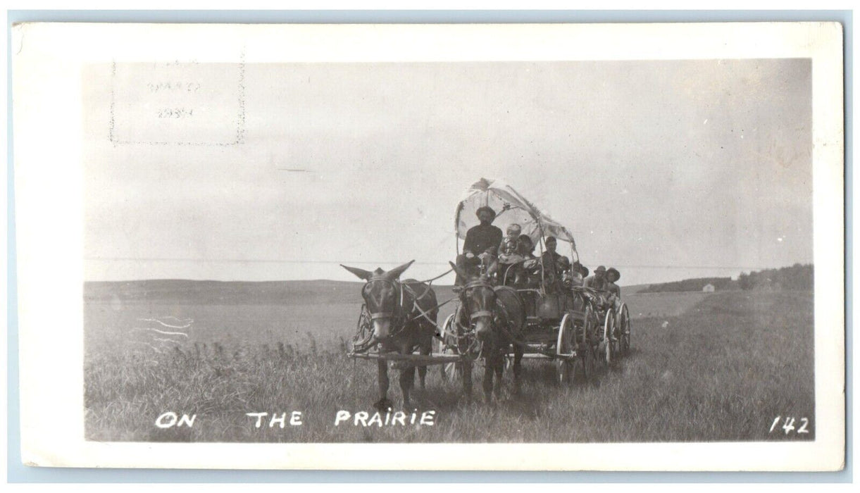 c1910's On The Prairie Horses And Wagon RPPC Photo Unposted Antique Postcard