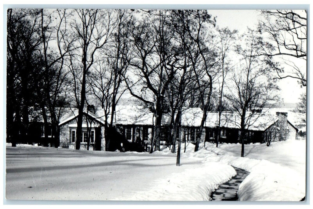 c1940's Cliff House Winter Scene Dixon Illinois IL RPPC Photo Vintage Postcard