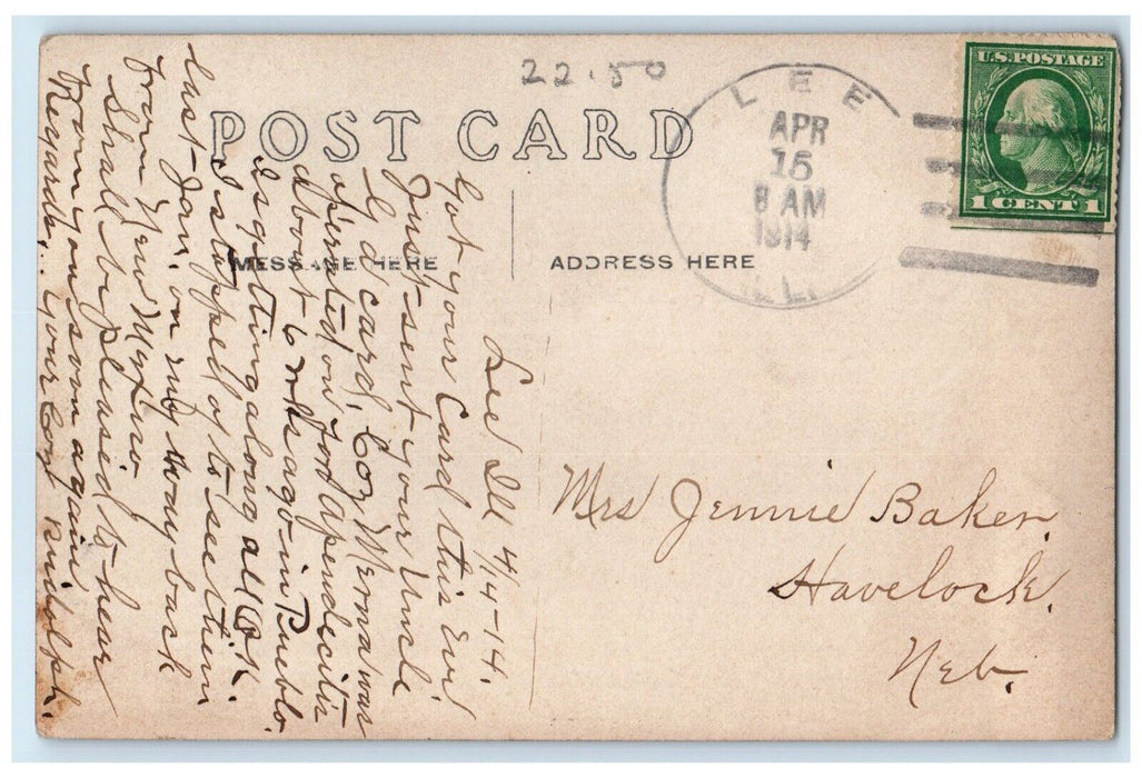 1914 Residence Street Houses Lee Illinois IL RPPC Photo Posted Antique Postcard