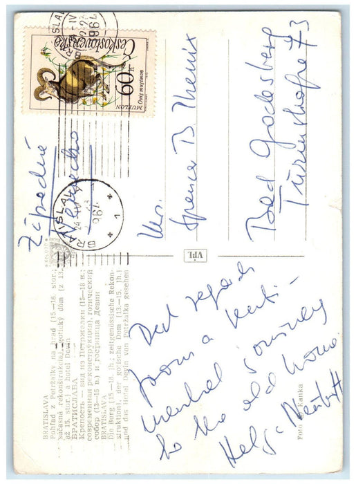 1964 Petrzalka of Castle Bratislava Slovakia Vintage RPPC Photo Postcard