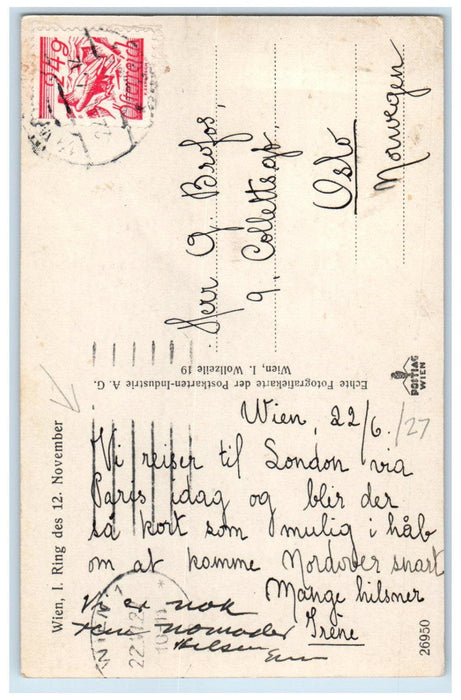 1927 Ring Of November 12th Vienna Austria Vintage RPPC Photo Postcard