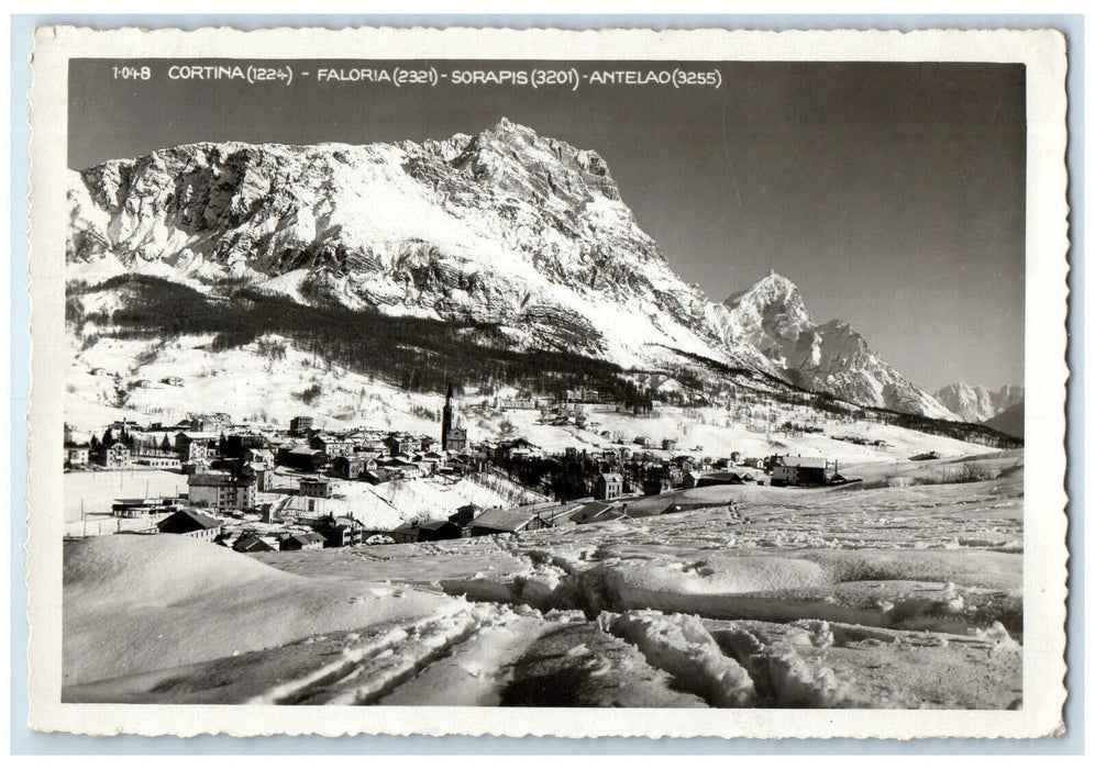 1939 Cortina Faloria Sorapis Antelao Italy Vintage RPPC Photo Postcard