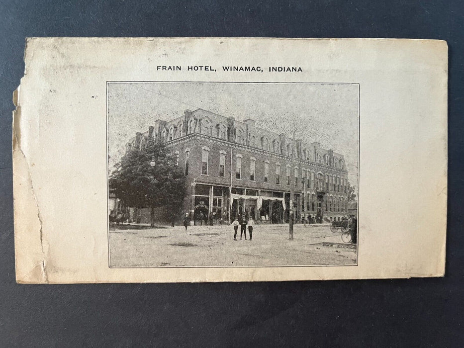 1916 Frain Hotel Winamac Indiana Illustrated Advertising 2 Cent Cover