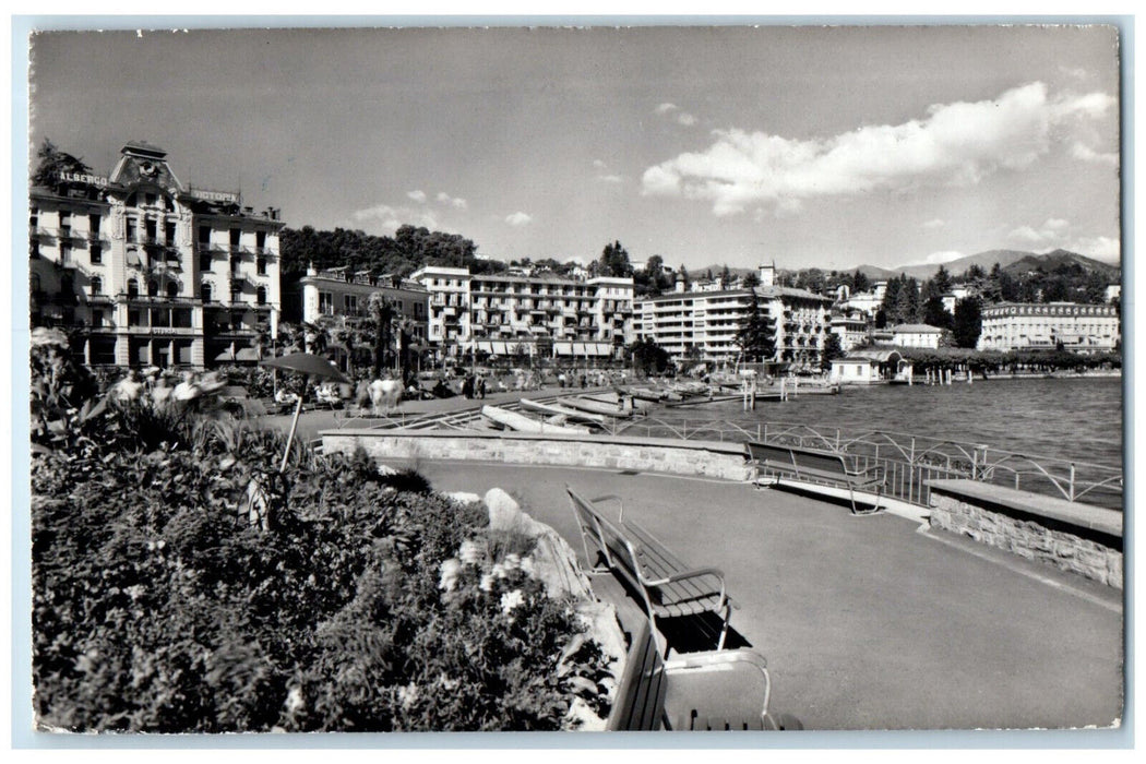 c1960's Lugano Quai Paradiso Switzerland Posted RPPC Photo Postcard