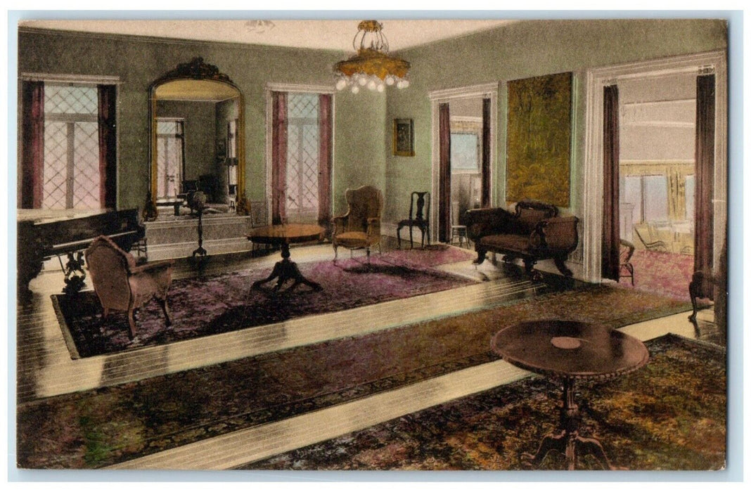 c1940 Interior Music Room Greylock Williamstown Massachusetts Unposted Postcard