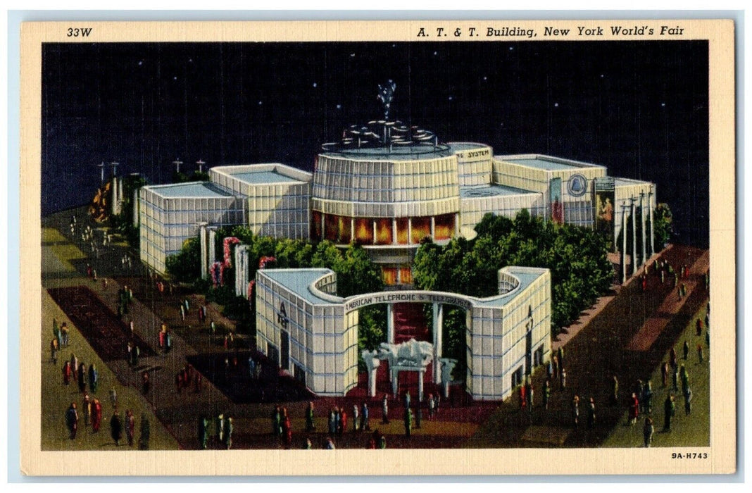 c1930's A T & T Building New York World's Fair, Exterior Design Vintage Postcard