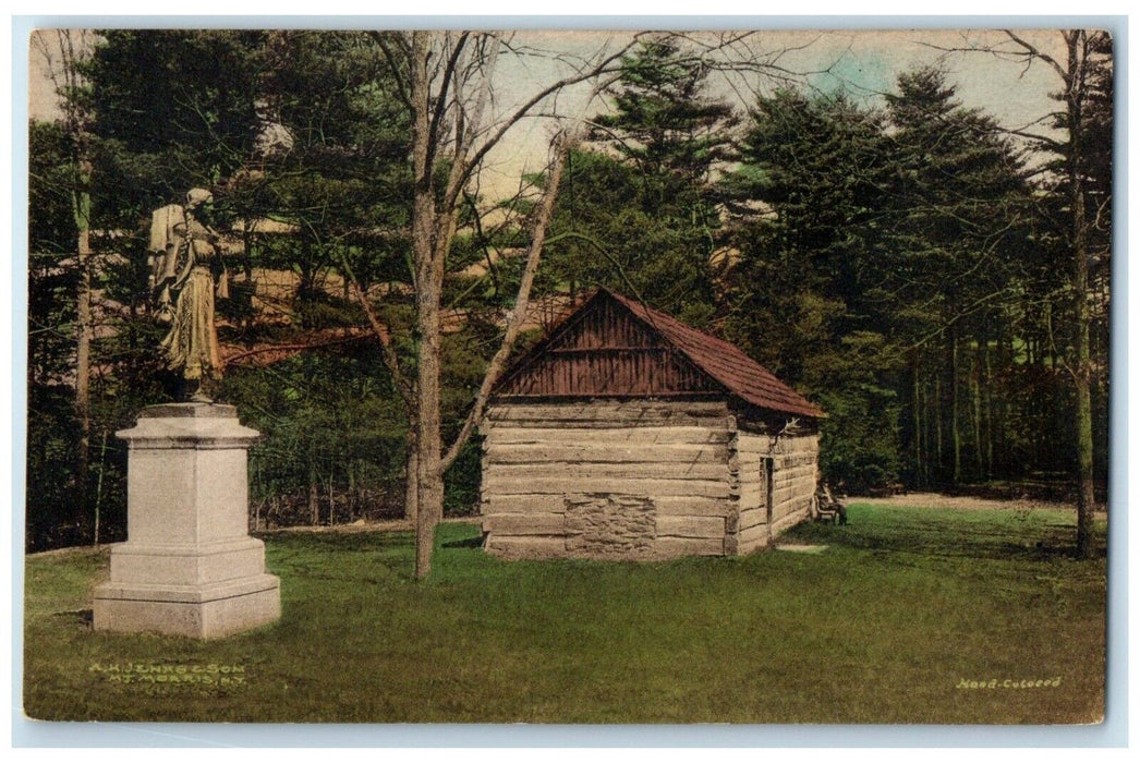 c1940 Mary Jamison Monument Indian Council House Letchworth Park NY Postcard