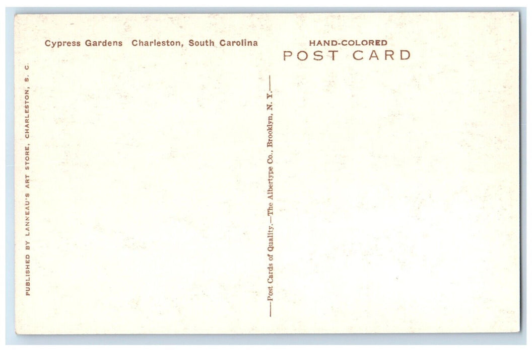 1940 Scenic View Cypress Gardens Charleston South Carolina Hand-Colored Postcard