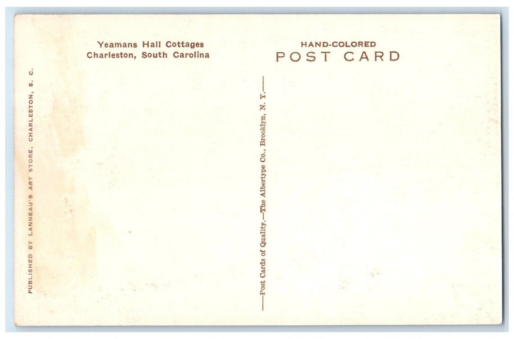 c1940 Yeamans Hall Cottages Charleston South Carolina SC Hand-Colored Postcard