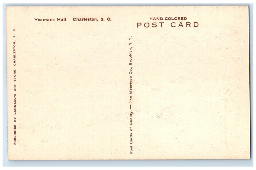 c1940 Panorama View Yeamans Hall Charleston South Carolina Hand-Colored Postcard