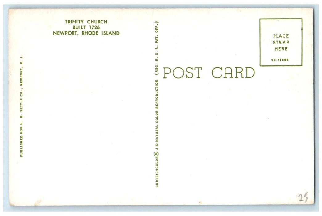 c1960 Trinity Church Chapel Exterior Building Newport Rhode Island RI Postcard