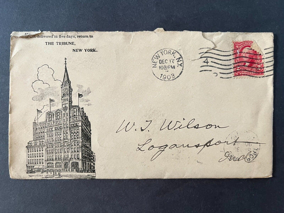 1903 Tribune Building New York Newspaper Illustrated Advertising 2 Cent Cover