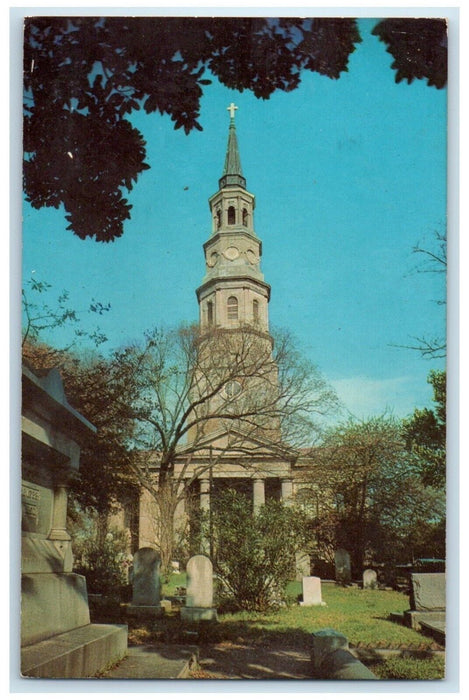 c1960 St. Philips Church Grave John Exterior Charleston South Carolina Postcard