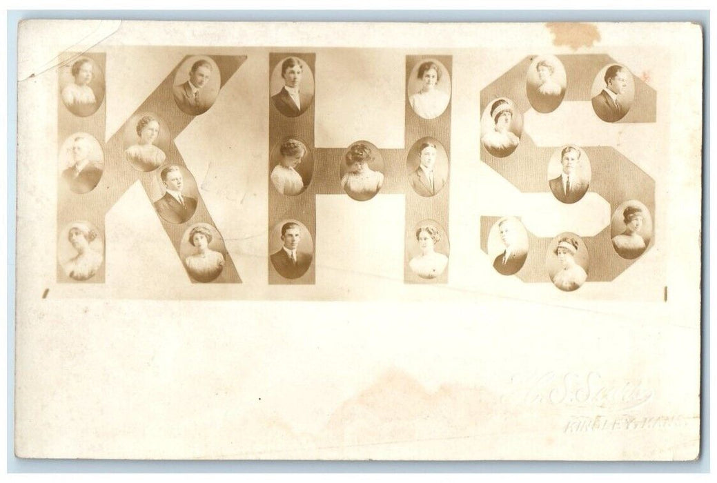 1913 High School Student Photos H.S. Sears Kinsley Kansas KS RPPC Photo Postcard